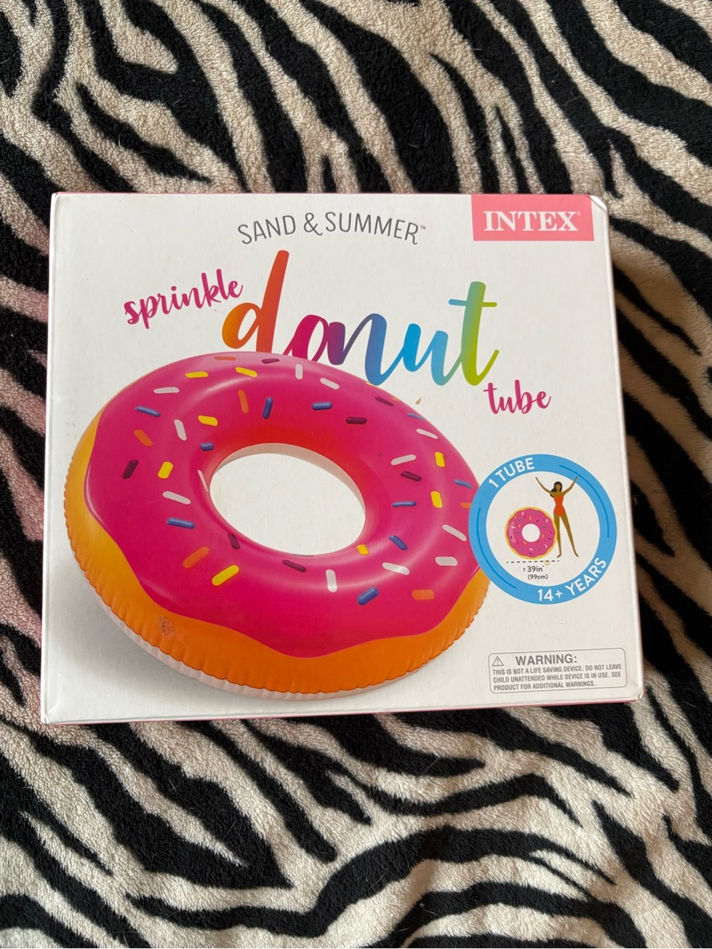 Intex Sand & Summer Pink Sprinkle Donut Tube